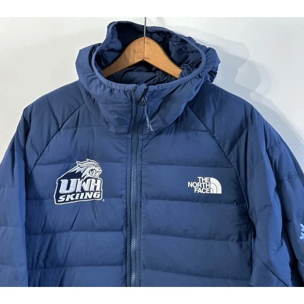 Mens NWT The North Face Stretch Down Hoodie Coat UNH Ski New Hampshire Med $280